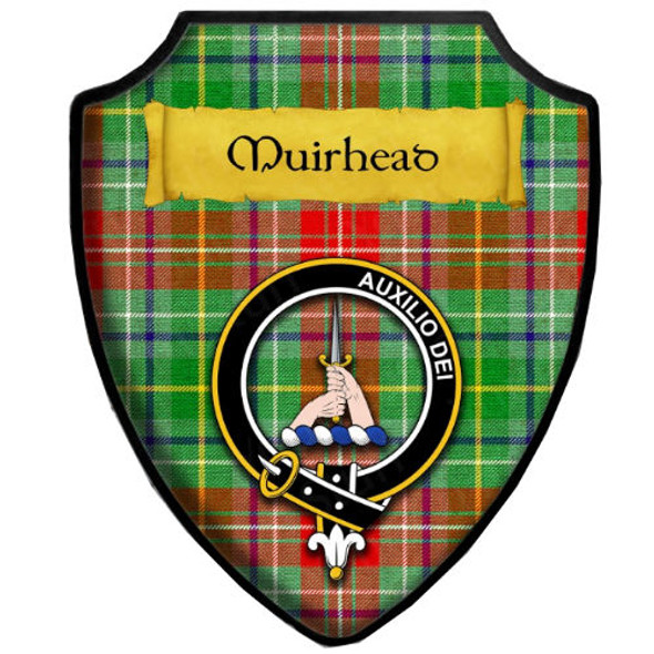 Muirhead Modern Tartan Crest Wooden Wall Plaque Shield