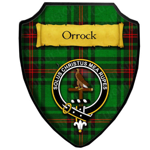 Orrock Modern Tartan Crest Wooden Wall Plaque Shield