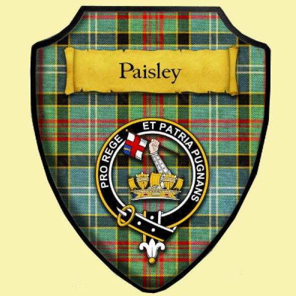 Paisley Ancient Tartan Crest Wooden Wall Plaque Shield