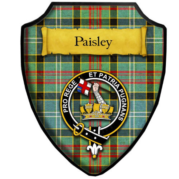 Paisley Ancient Tartan Crest Wooden Wall Plaque Shield