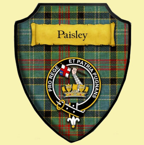 Paisley Modern Tartan Crest Wooden Wall Plaque Shield