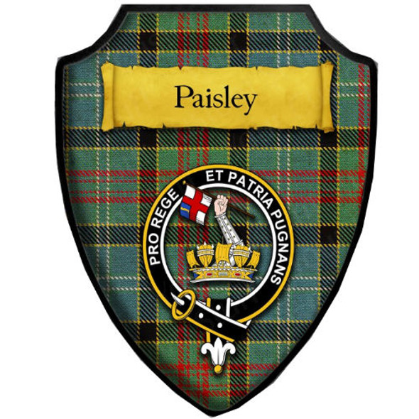 Paisley Modern Tartan Crest Wooden Wall Plaque Shield