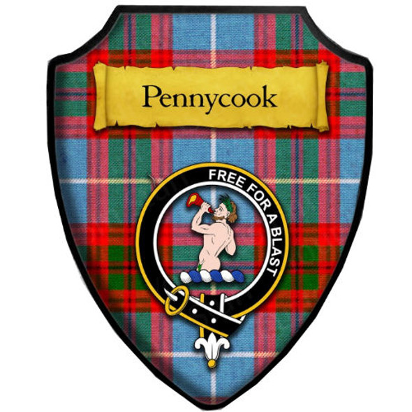 Pennycook Ancient Tartan Crest Wooden Wall Plaque Shield