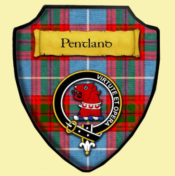 Pentland Ancient Tartan Crest Wooden Wall Plaque Shield