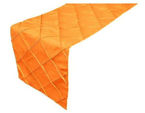 Orange Pintuck Wedding Table Runners Decorations x 5 For Hire