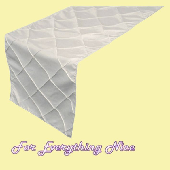 White Pintuck Wedding Table Runners Decorations x 10 For Hire