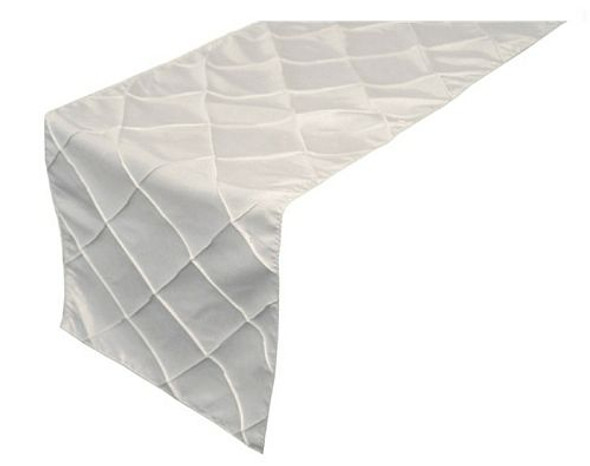 White Pintuck Wedding Table Runners Decorations x 10 For Hire