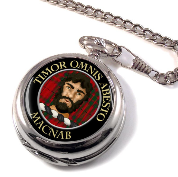 MacNab Clan Crest Round Shaped Chrome Plated Pocket Watch