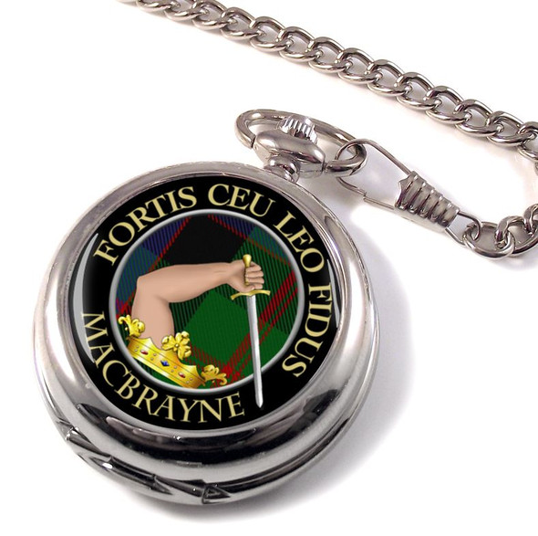 MacBrayne Clan Crest Round Shaped Chrome Plated Pocket Watch