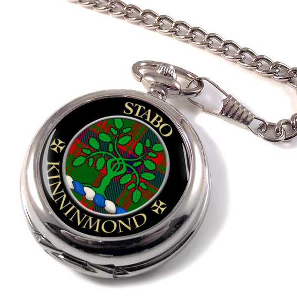 Kinninmond Clan Crest Round Shaped Chrome Plated Pocket Watch