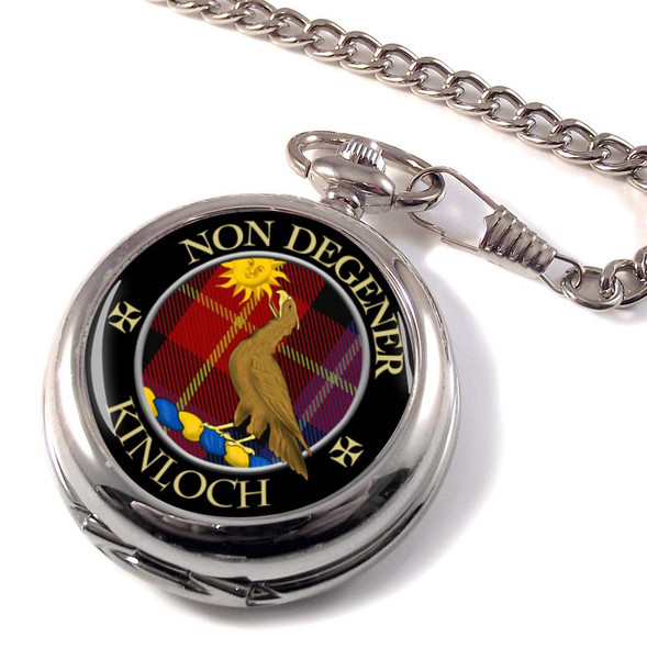 Kinloch Clan Crest Round Shaped Chrome Plated Pocket Watch