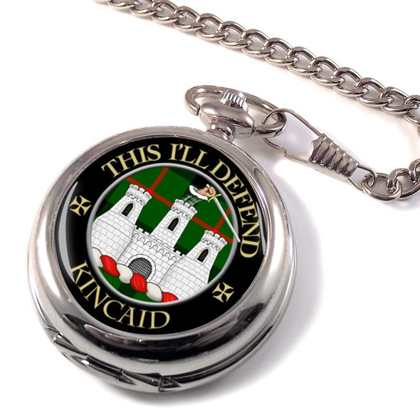 Kincaid Clan Crest Round Shaped Chrome Plated Pocket Watch