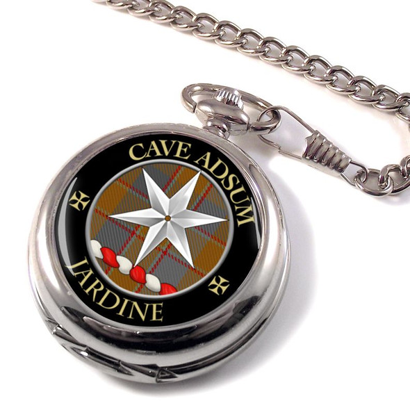 Jardine Clan Crest Round Shaped Chrome Plated Pocket Watch