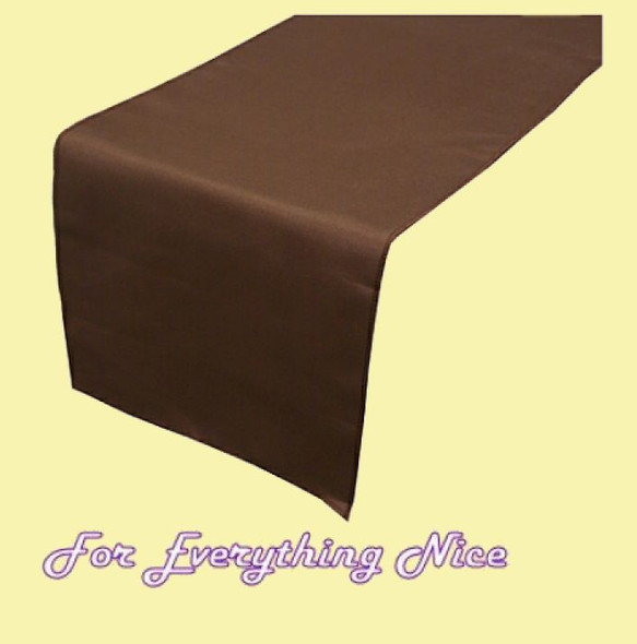 Chocolate Brown Polyester Wedding Table Runners Decorations x 5 For Hire