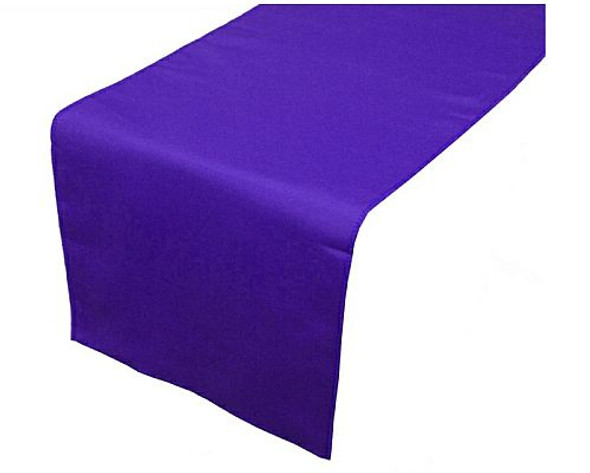 Deep Purple Polyester Wedding Table Runners Decorations x 5 For Hire