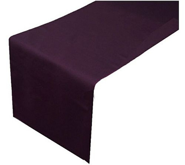 Eggplant Polyester Wedding Table Runners Decorations x 10 For Hire