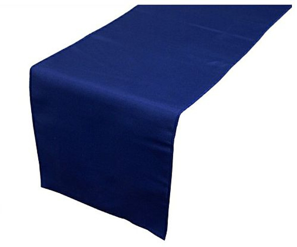Navy Blue Polyester Wedding Table Runners Decorations x 25 For Hire