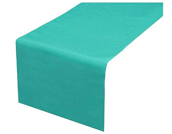 Turquoise Polyester Wedding Table Runners Decorations x 5 For Hire