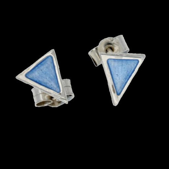 Flotilla Glas Mor Enamel Sterling Silver Small Stud Earrings