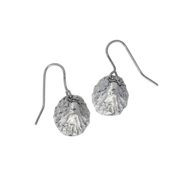 Limpet Shell Sheppard Hook Stylish Pewter Earrings