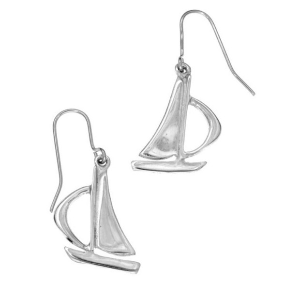 Sailing Boats Sheppard Hook Stylish Pewter Earrings