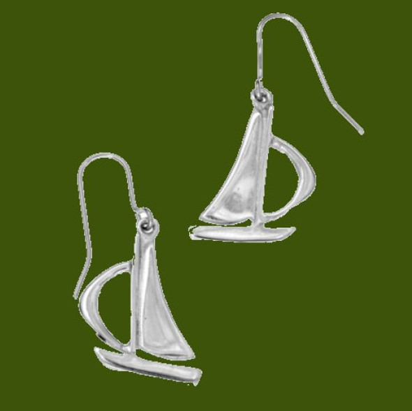 Sailing Boats Sheppard Hook Stylish Pewter Earrings