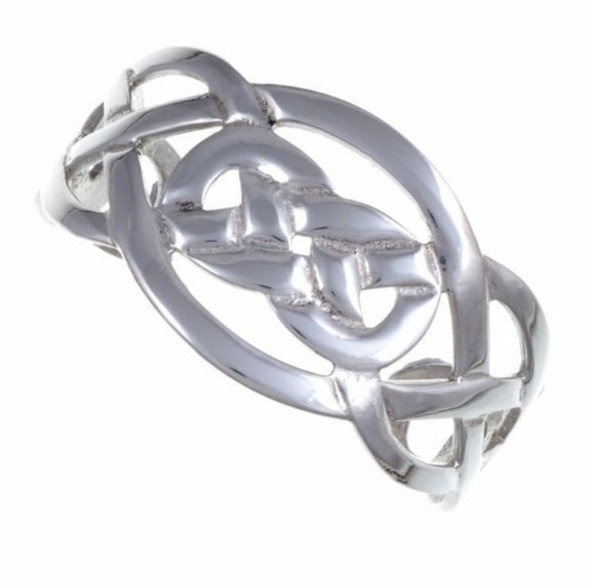 Celtic Knotwork Wide Polished Stylish Pewter Bangle