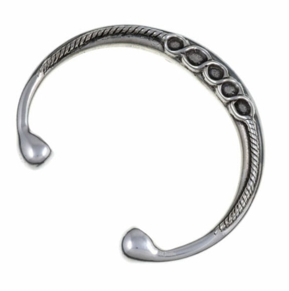 Rope And Rings Torc Large Stylish Pewter Bangle