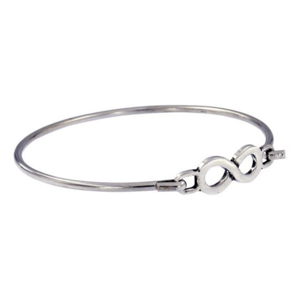Infinity Knot Symbol Silver Plated Clip On Bangle