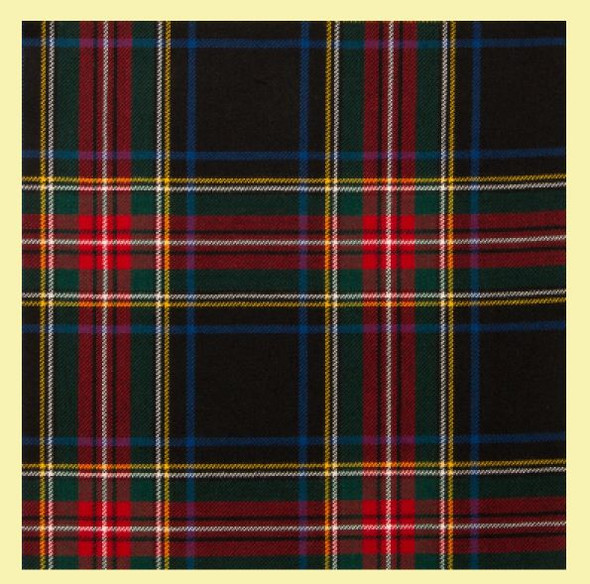 Stewart Black Modern Springweight 8oz Tartan Wool Fabric