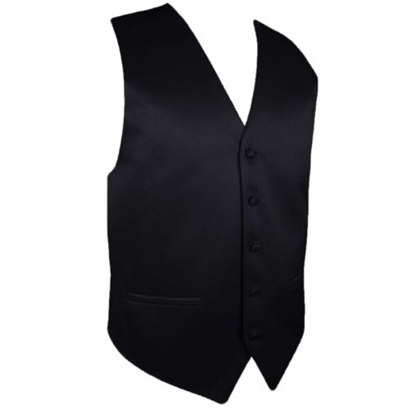 Black Formal Groomsmen Groom Wedding Vest Mens Waistcoat 