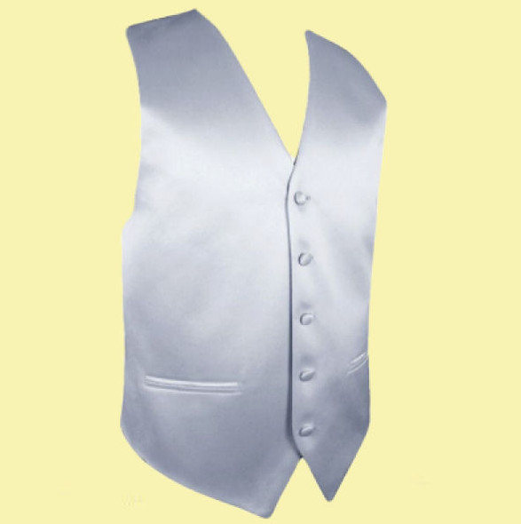 Silver Grey Formal Groomsmen Groom Wedding Vest Mens Waistcoat 