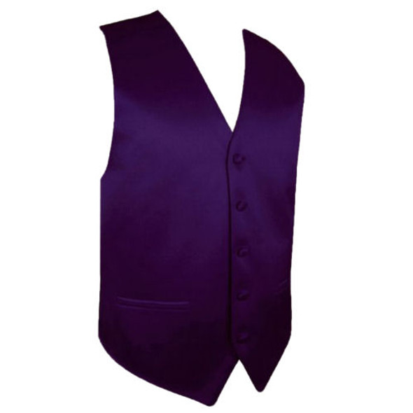 Eggplant Aubergine Formal Groomsmen Groom Wedding Vest Mens Waistcoat 