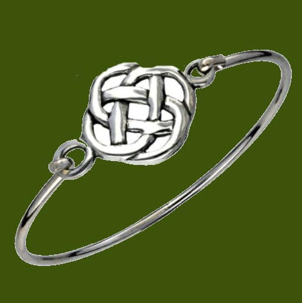 Celtic Infinity Knot Symbol Silver Plated Clip On Bangle