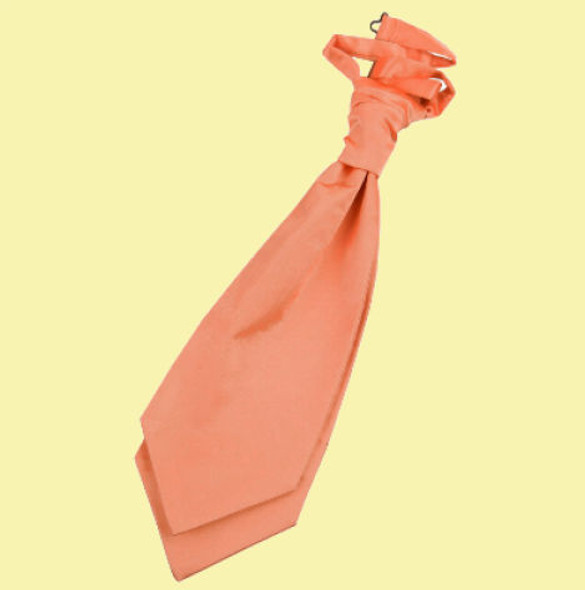 Coral Mens Plain Satin Pre-tied Ruche Wedding Cravat Necktie 