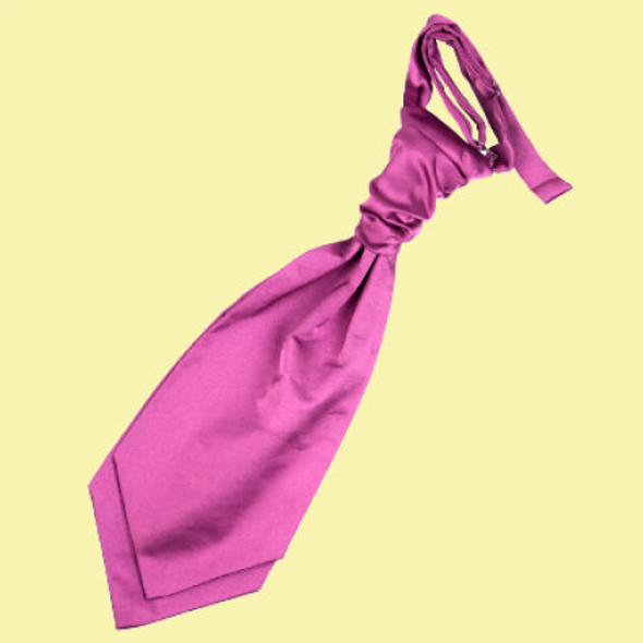 Mulberry Boys Plain Satin Pre-tied Ruche Wedding Cravat Necktie 