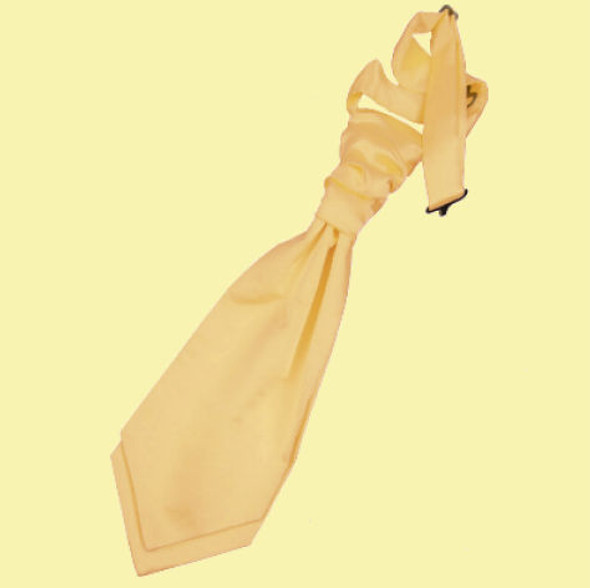 Pale Yellow Boys Plain Satin Pre-tied Ruche Wedding Cravat Necktie 