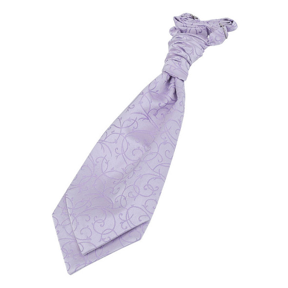 Lilac Boys Swirl Microfibre Pre-tied Ruche Wedding Cravat Necktie 