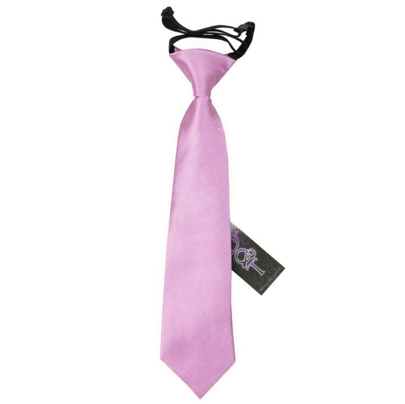 Lilac Boys Plain Satin Elastic Tie Wedding Necktie 