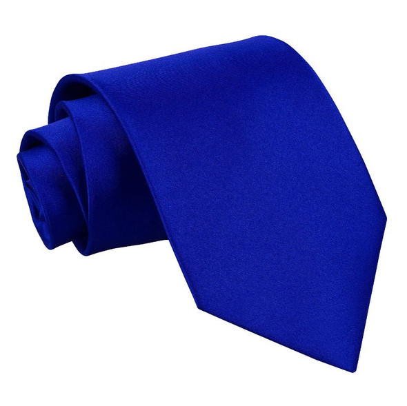 Royal Blue Mens Plain Satin Straight Tie Wedding Necktie