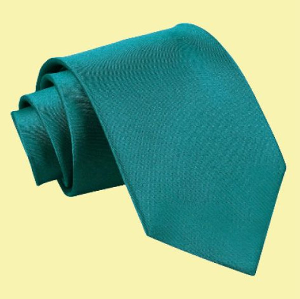 Teal Green Mens Plain Satin Straight Tie Wedding Necktie