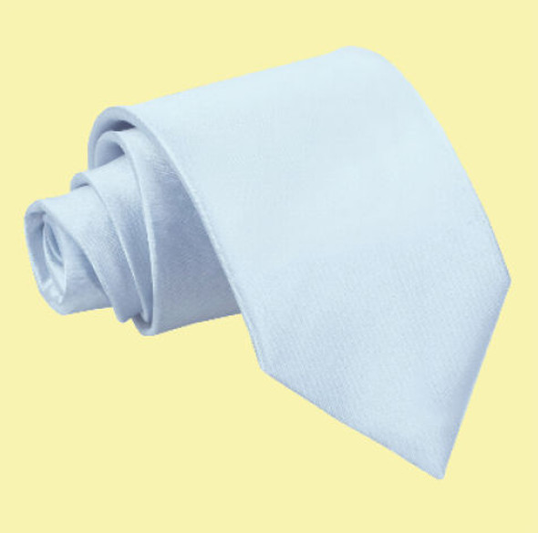 Baby Blue Boys Plain Satin Straight Tie Wedding Necktie