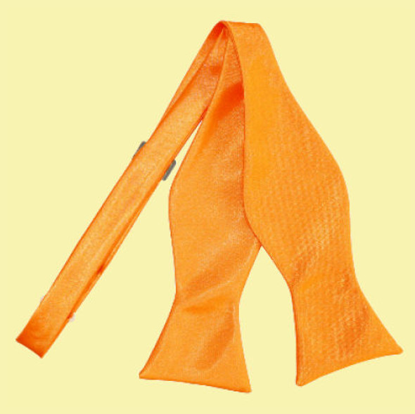 Fluorescent Orange Mens Plain Satin Self-Tie Bow Tie Wedding Necktie 