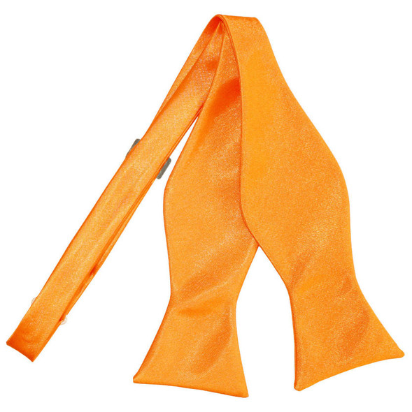 Fluorescent Orange Mens Plain Satin Self-Tie Bow Tie Wedding Necktie 