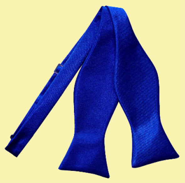 Royal Blue Mens Plain Satin Self-Tie Bow Tie Wedding Necktie 