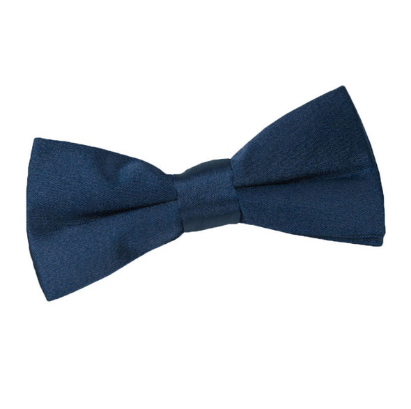 Navy Blue Boys Plain Satin Bow Tie Wedding Neck Bow Tie