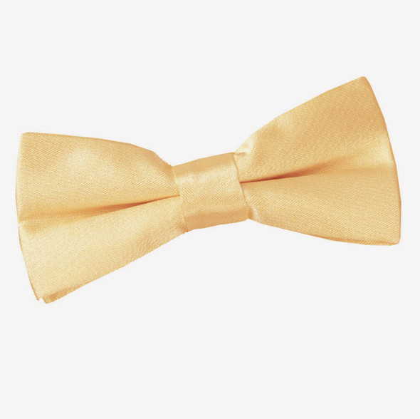 Pale Yellow Boys Plain Satin Bow Tie Wedding Neck Bow Tie