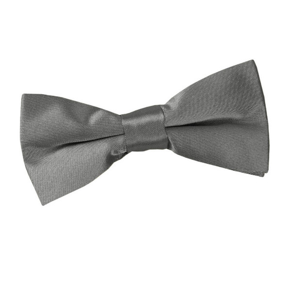 Platinum Grey Boys Plain Satin Bow Tie Wedding Neck Bow Tie