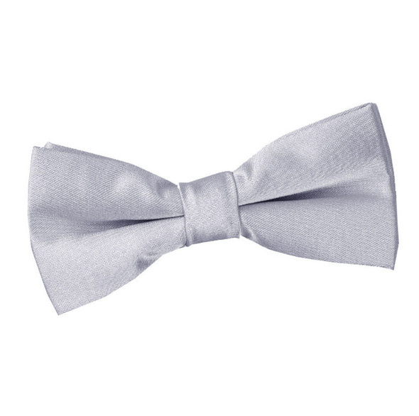 Silver Grey Boys Plain Satin Bow Tie Wedding Neck Bow Tie