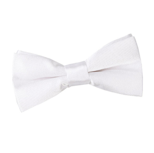 White Boys Plain Satin Bow Tie Wedding Neck Bow Tie